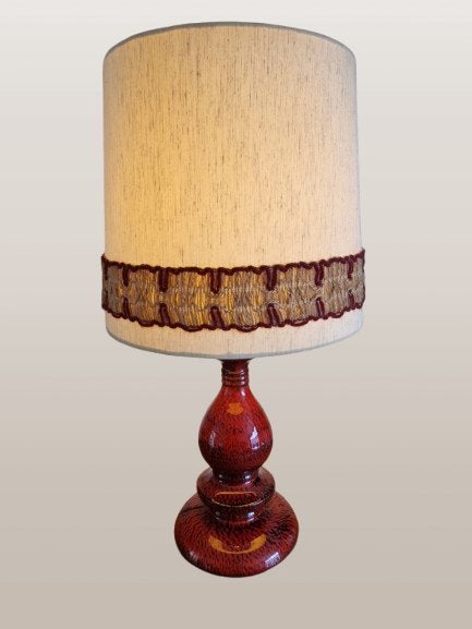 Vintage Tafellamp Van Hustadt leuchten., 66 cm, Gebruikt, Vintage, Textiel
