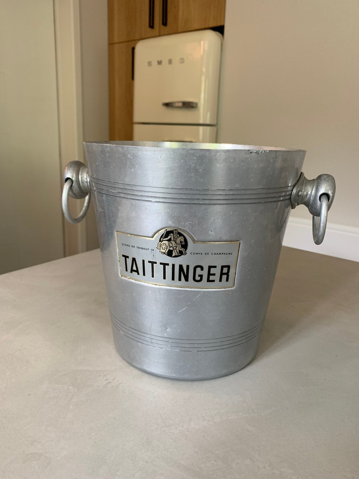 Seau à champagne vintage en aluminium Taittinger, Collections, Enlèvement ou Envoi, Comme neuf