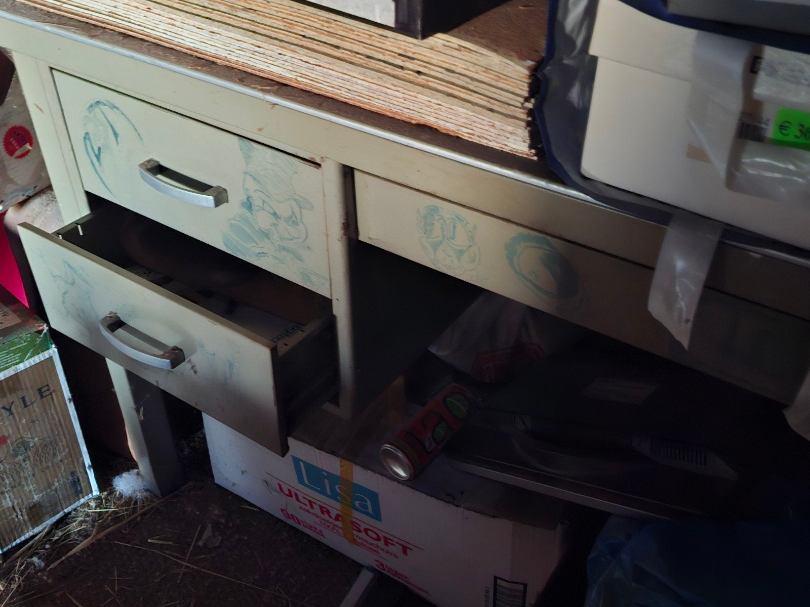 vintage metaken industrieel bureau, Huis en Inrichting, Ophalen