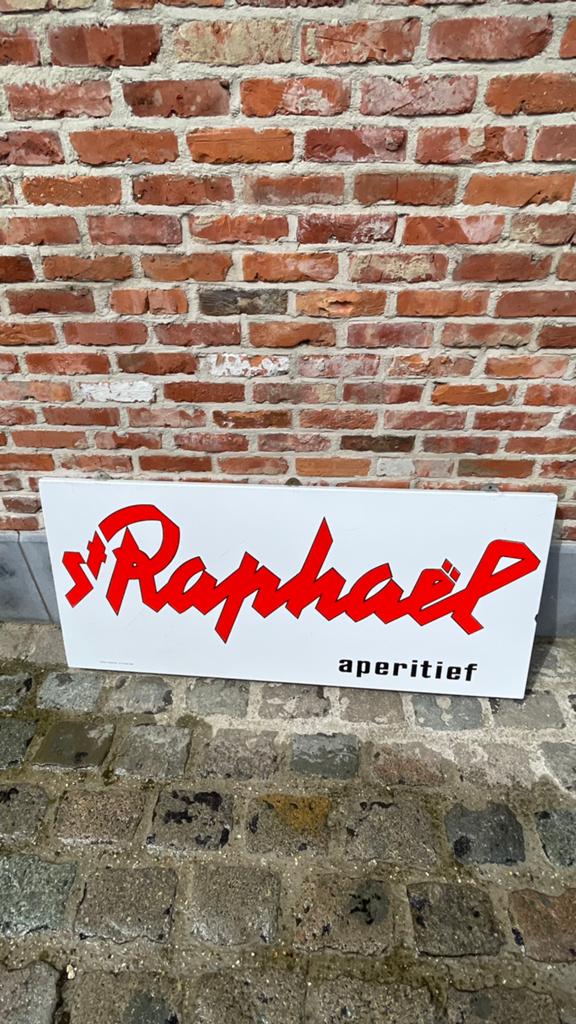 Emaille bord St Raphael frans aperitief., Verzamelen, Merken en Reclamevoorwerpen, Ophalen, Zo goed als nieuw, Reclamebord