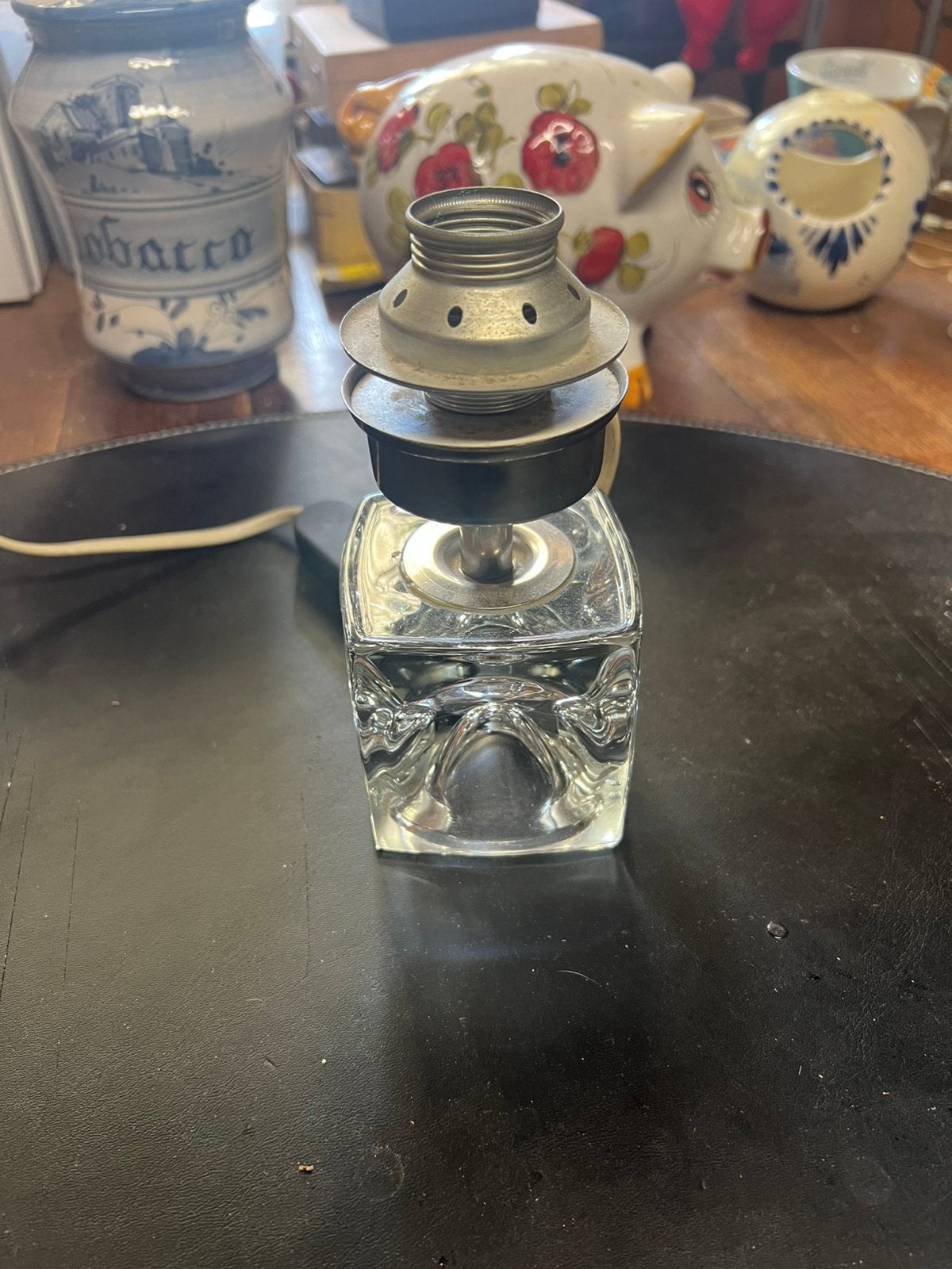 Vintage tafellampje, Ophalen, Zo goed als nieuw, Glas, Vintage