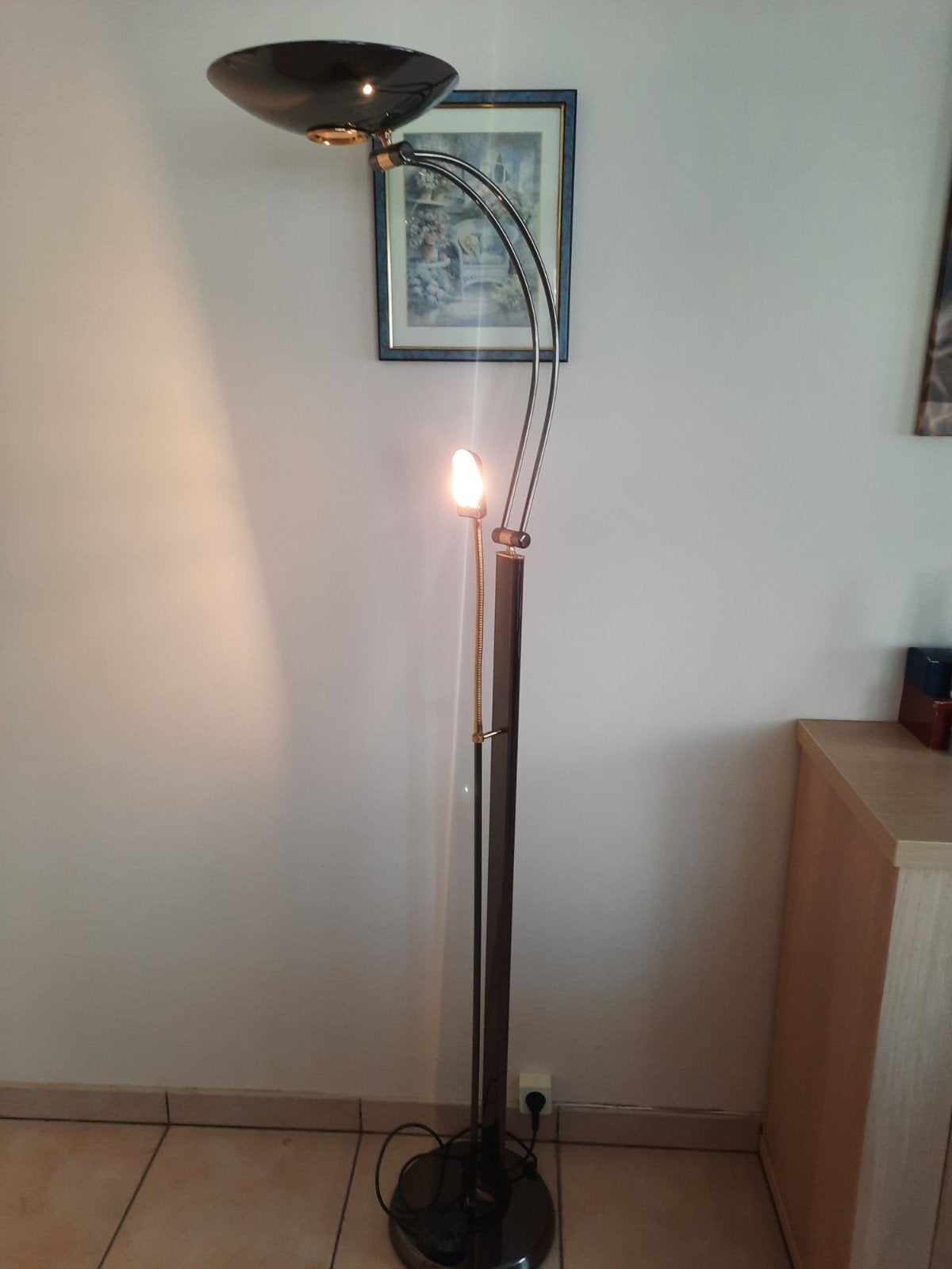Lampe halogene en metal de 1m85, Maison & Meubles, Halogène, Comme neuf, Enlèvement, Autres types