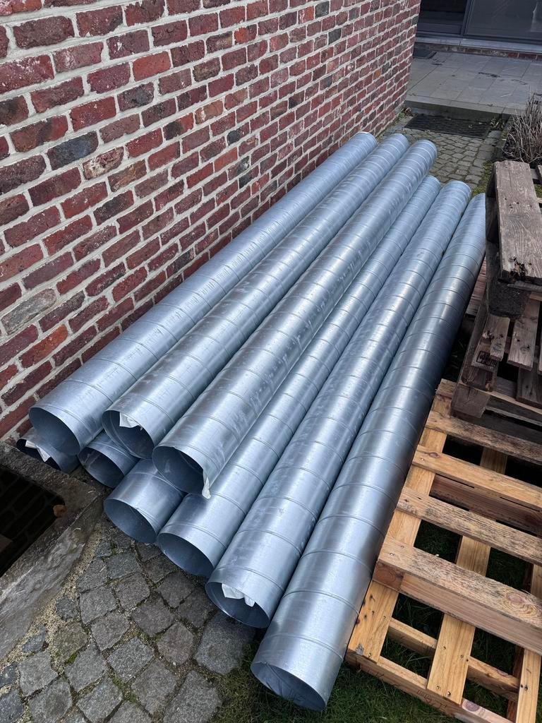 7x Galva ventilatiekanaal rond 200m lengte 3m, Enlèvement, Comme neuf