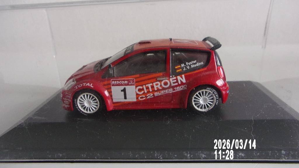 CITROEN C2 S1600 Miguel FUSTER.IXO 1/43 IMPEC,VITRINE, Ophalen of Verzenden, Zo goed als nieuw, Auto, Overige merken