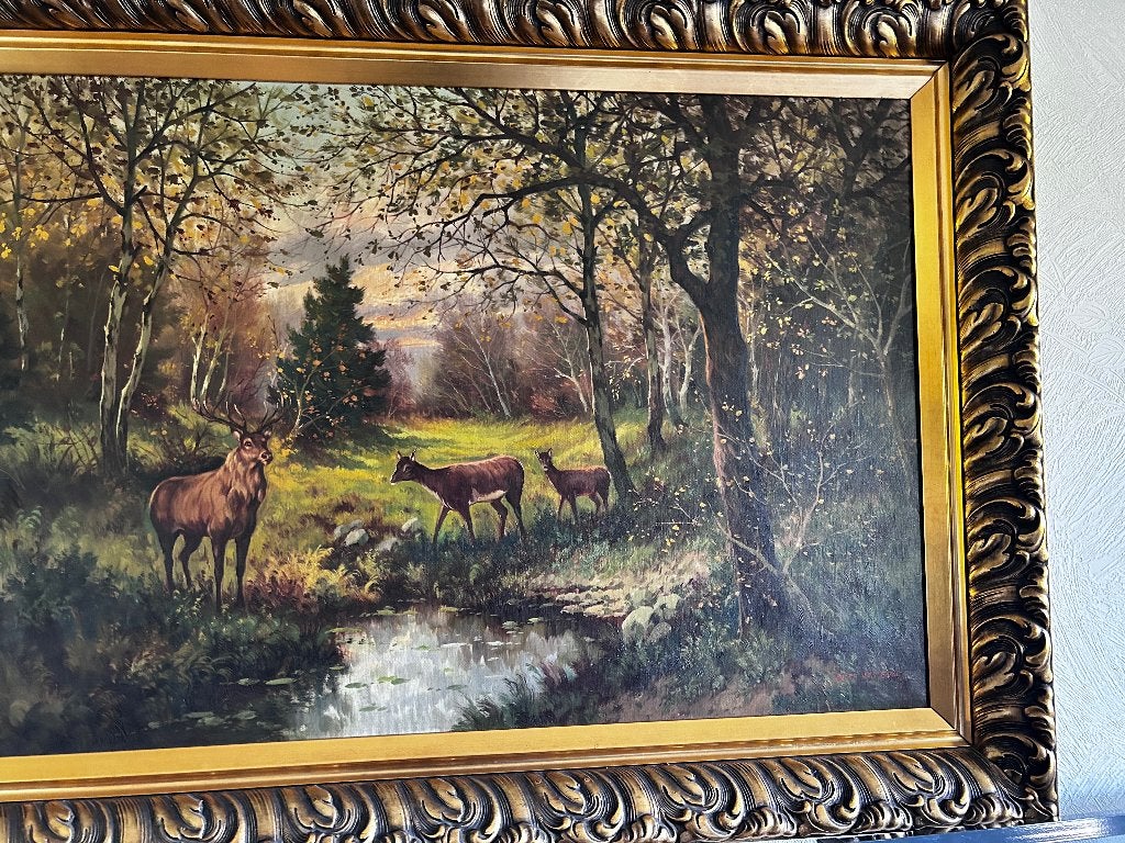 Schilderij, Antiek en Kunst, Ophalen, Expressionistisch, Bijzondere lijst, Dieren