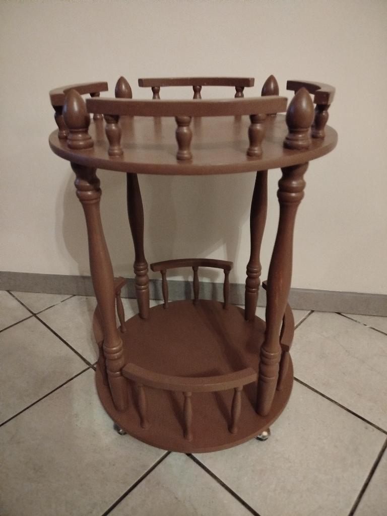Desserte ronde à roulettes, Maison & Meubles, Tables | Dessertes, Enlèvement, Utilisé, 25 à 50 cm, Rond