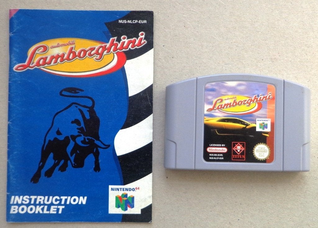 Lamborghini voor de Nintendo 64 + boekje, Games en Spelcomputers, Games | Nintendo 64, Gebruikt, Ophalen of Verzenden