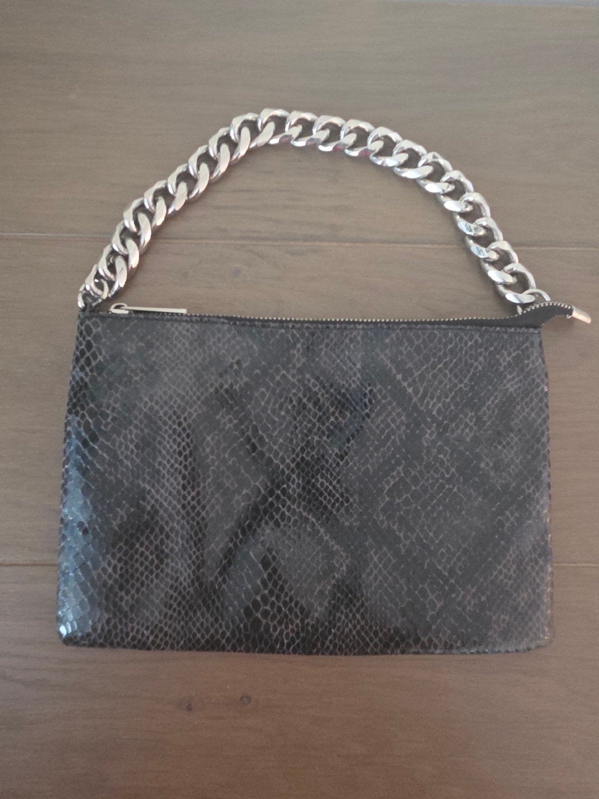 Handtas slangenprint, Ophalen of Verzenden, Zo goed als nieuw, Zwart, Handtas