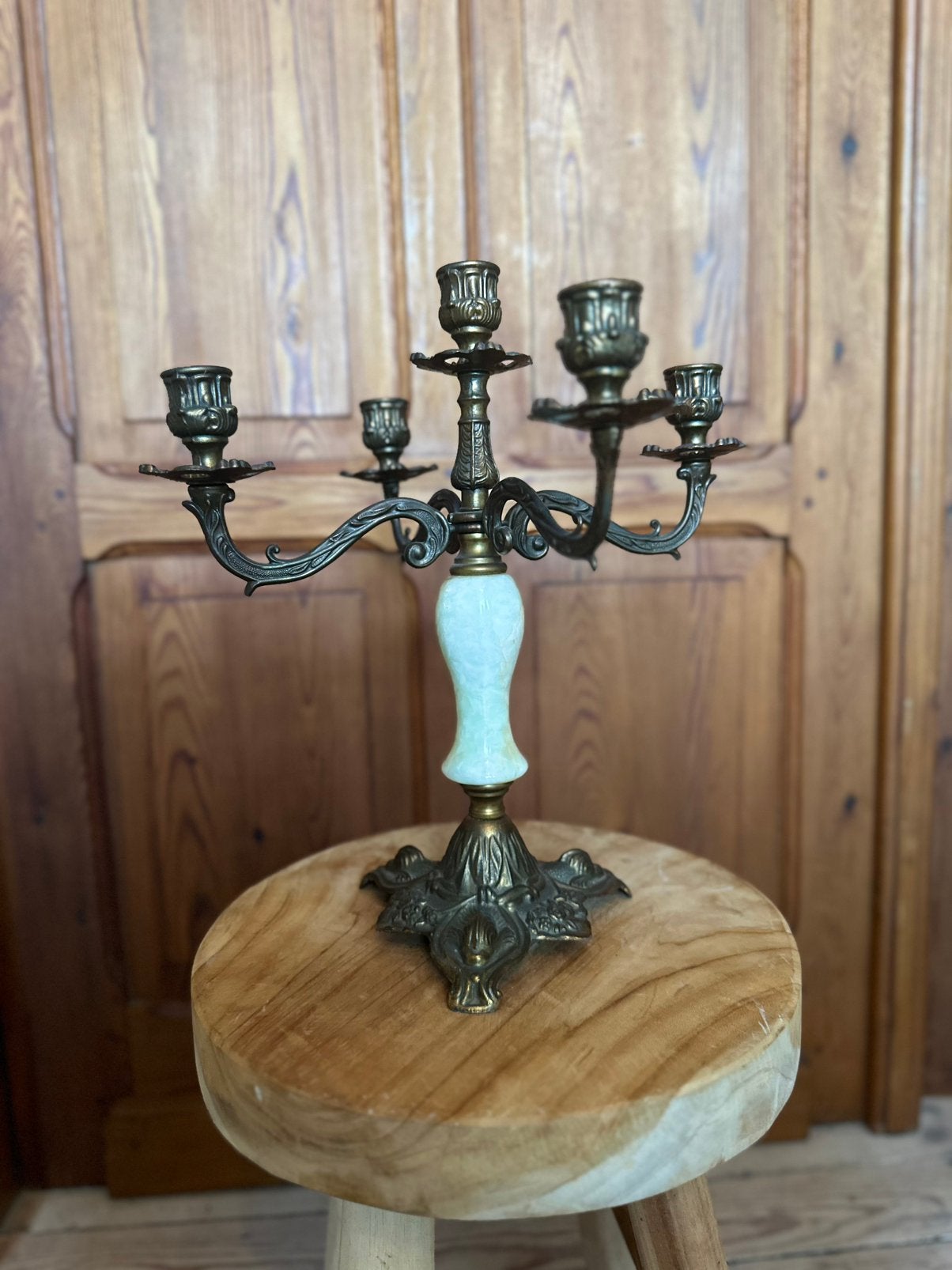 Antieke kandelaar, Antiek en Kunst, Ophalen, Koper of Brons
