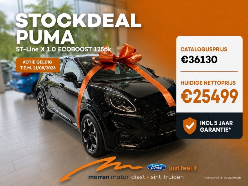 Ford Puma ST-Line X 1.0 Ecoboost 125pk M6, Auto's, Puma, Zwart, Handgeschakeld, Hybride Elektrisch/Benzine