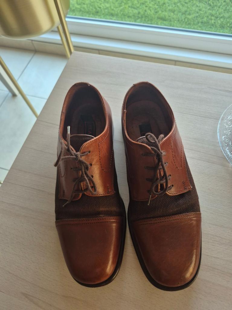FLORIS VAN BOMMEL bruin LEDER herenschoenen, Verzenden, Bruin