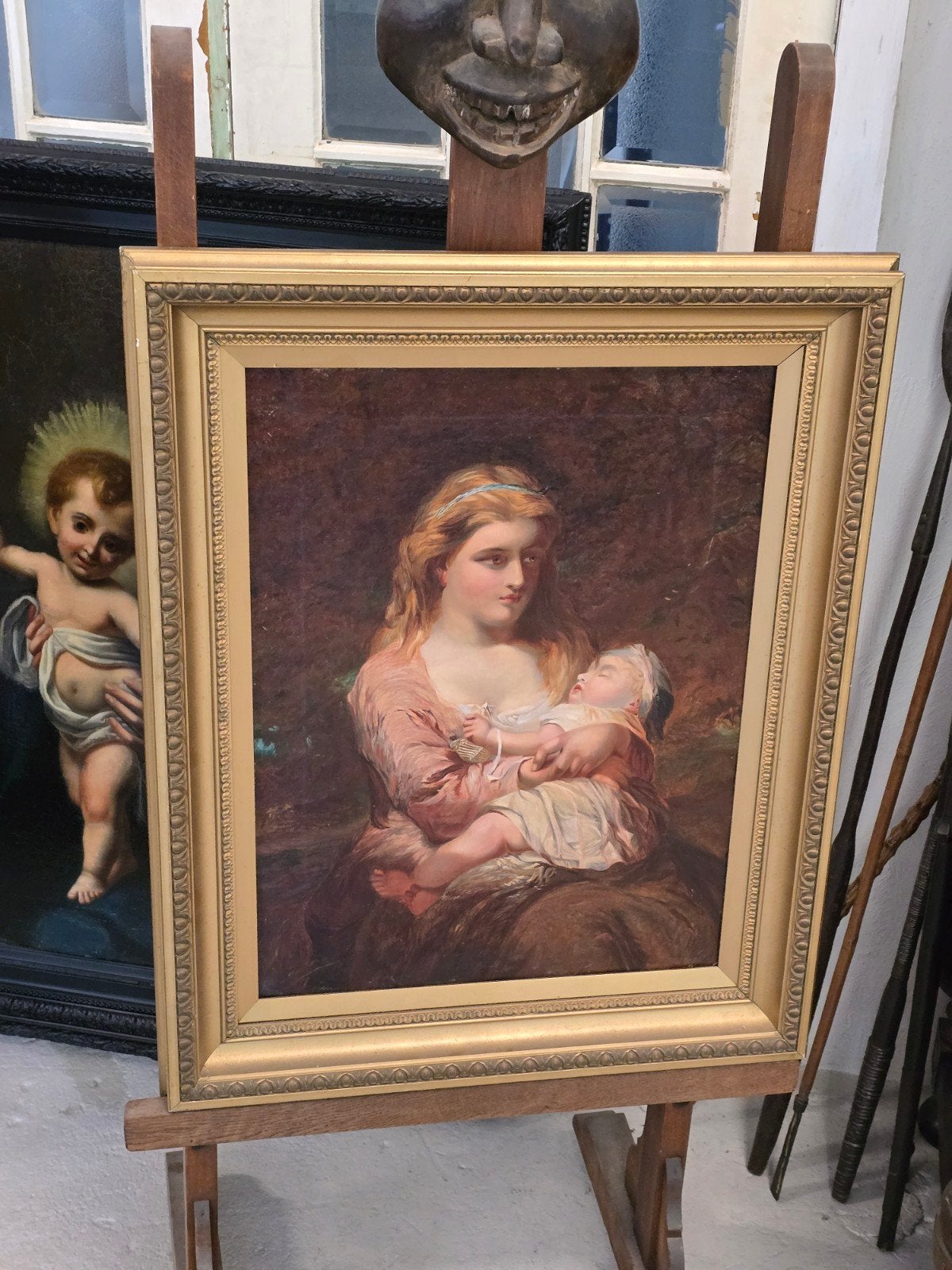 Peinture ancienne (huile sur toile), Antiquités & Art, Art | Peinture | Classique, Peint à la main, Portrait ou Personnes, Peinture à l'huile