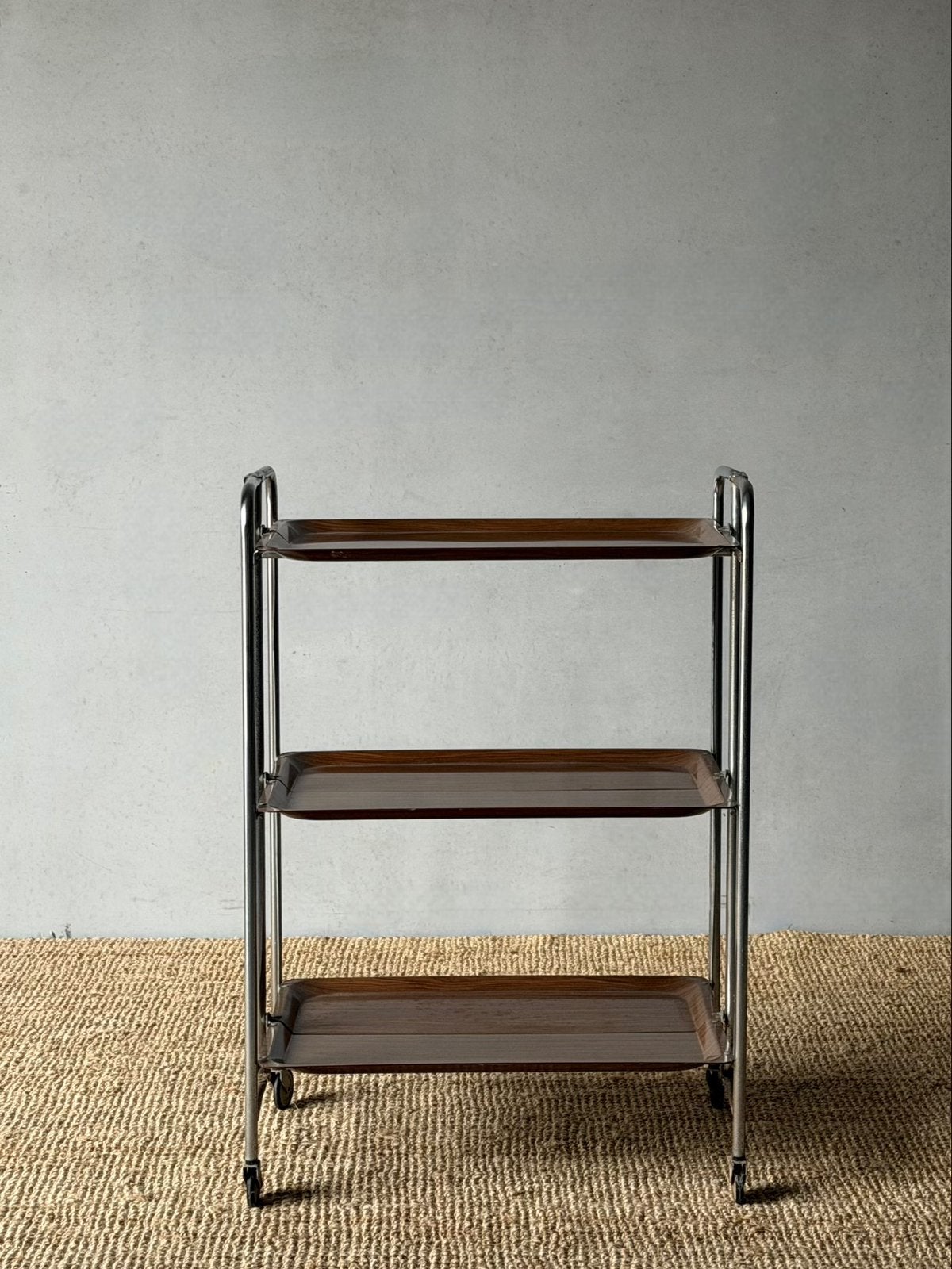 Vintage design chroom serveerwagen, 1970, Huis en Inrichting, Ophalen, Zo goed als nieuw