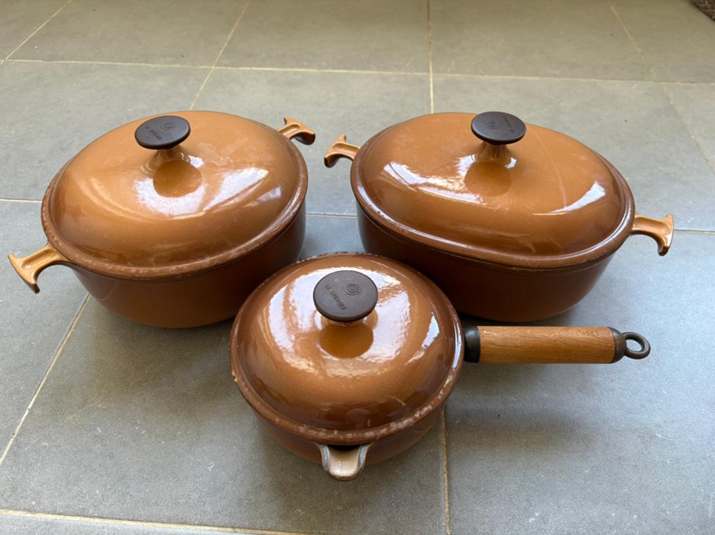 Lot de casserole Le Creuset, Maison & Meubles, Enlèvement, Comme neuf, Fonte, Ensemble de casseroles