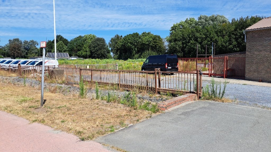 152 m industriële omheining + schuifpoort + draaipoorten, Tuin en Terras, Tuinhekken en Hekwerk, Ophalen, Met poort, Gebruikt