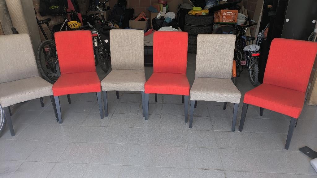 Chaises de table Ikea, Rouge, Enlèvement, Tissus, Cinq, Six Chaises ou plus