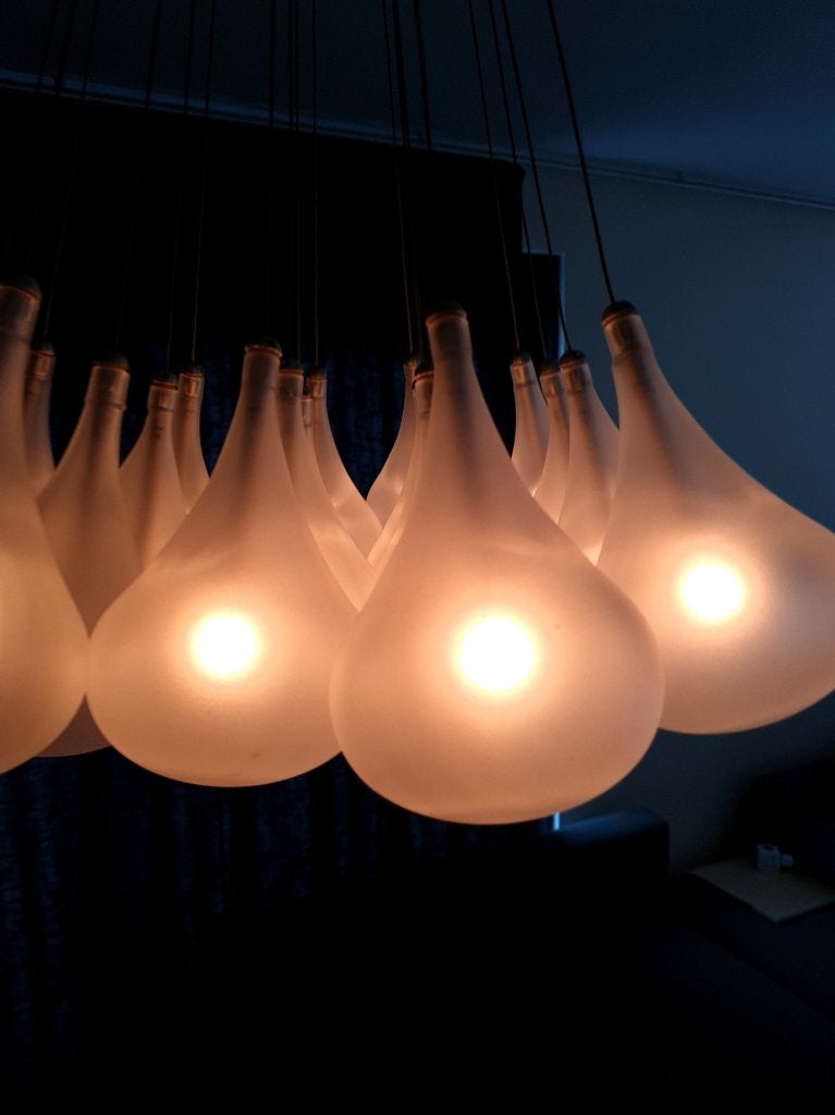 Lucide TEARS Geborsteld staal en glas verlichting plafond, Ophalen, Gebruikt, Glas, G4