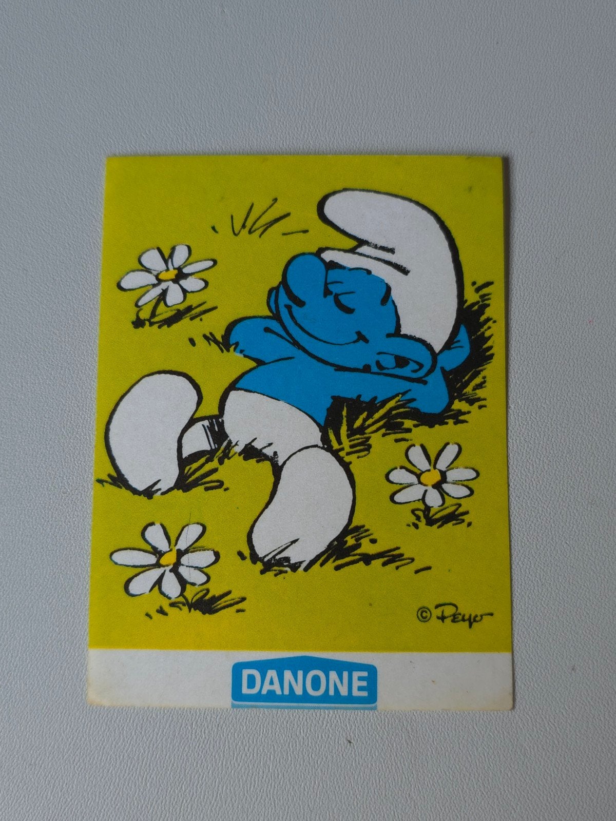 Autocollant Schtroumpf Danone, Collections, Schtroumpfs, Comme neuf, Autres types, Autres Schtroumpfs, Envoi