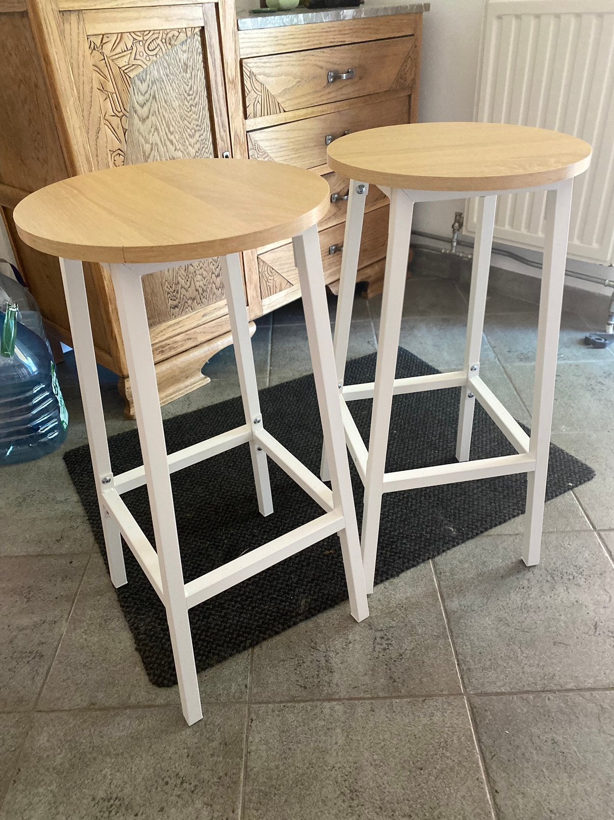 2 tabourets hauts 65cm, 2 krukken, Ophalen, Zo goed als nieuw