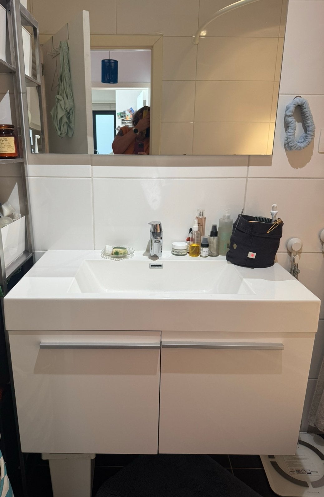 Meuble de salle de bains 90*48cm avec vasque et miroir, 25 à 50 cm, Moins de 100 cm, Meuble lavabo, Enlèvement