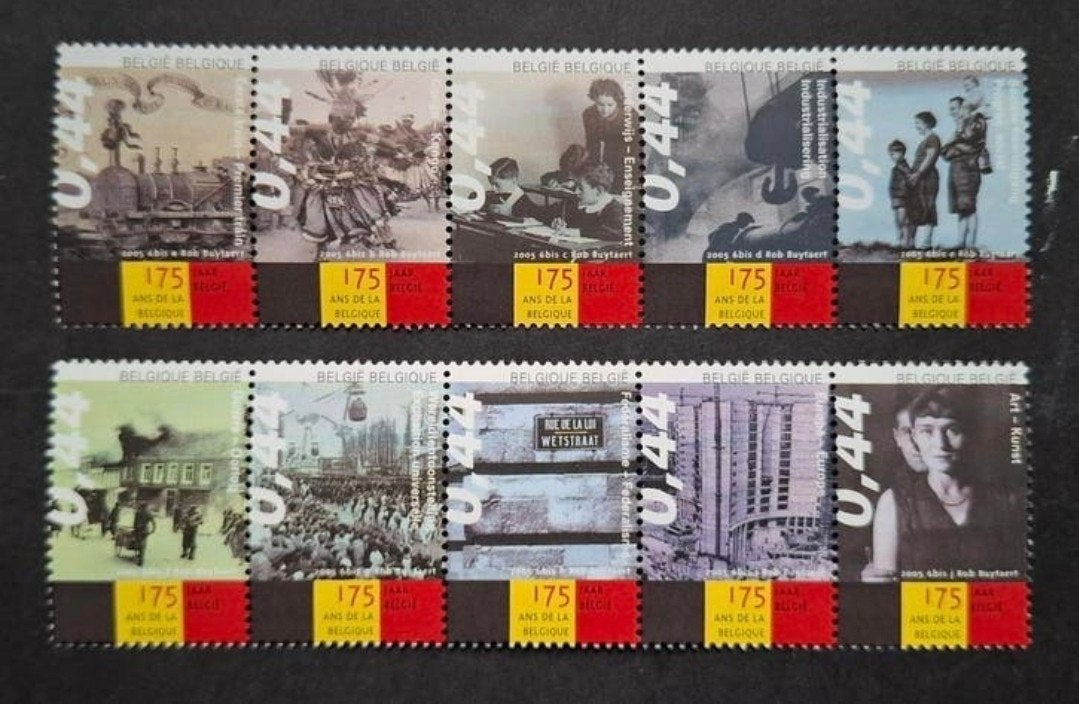 Belgique : COB 3357/66 ** 175 ans de la Belgique 2005., Sans timbre, Neuf, Enlèvement ou Envoi, Non oblitéré