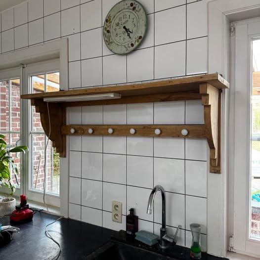 Antiek houten ophangrek / brocante, Ophalen