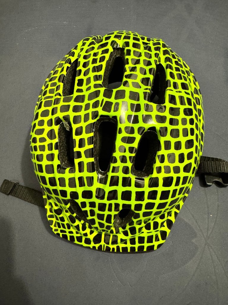 Casque vélo enfant vert fluo et noir – Taille S (48-52 cm), Ophalen, S