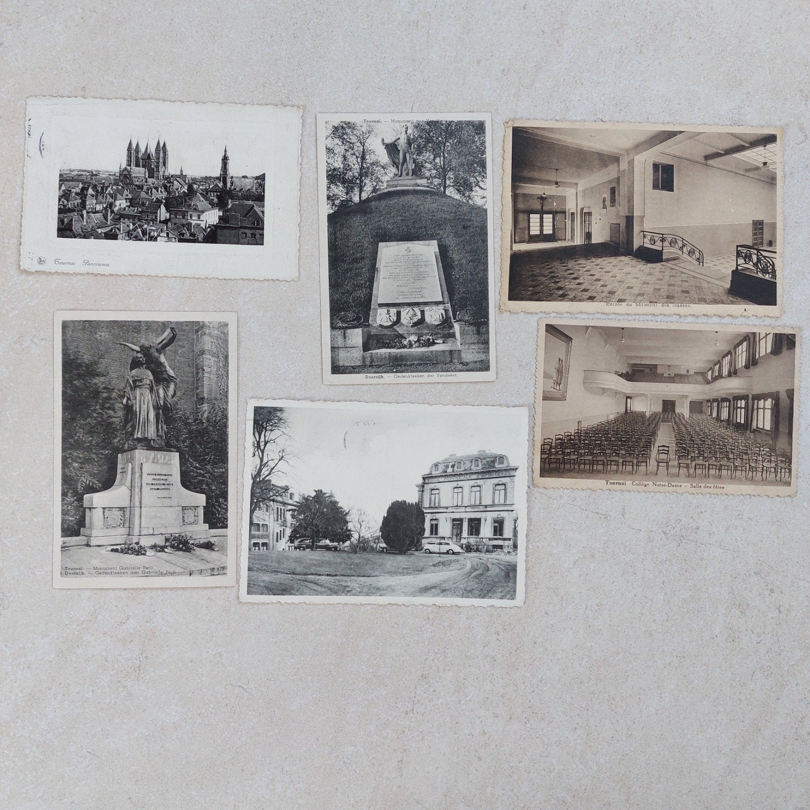 6 oude postkaarten van Doornik, Ophalen of Verzenden