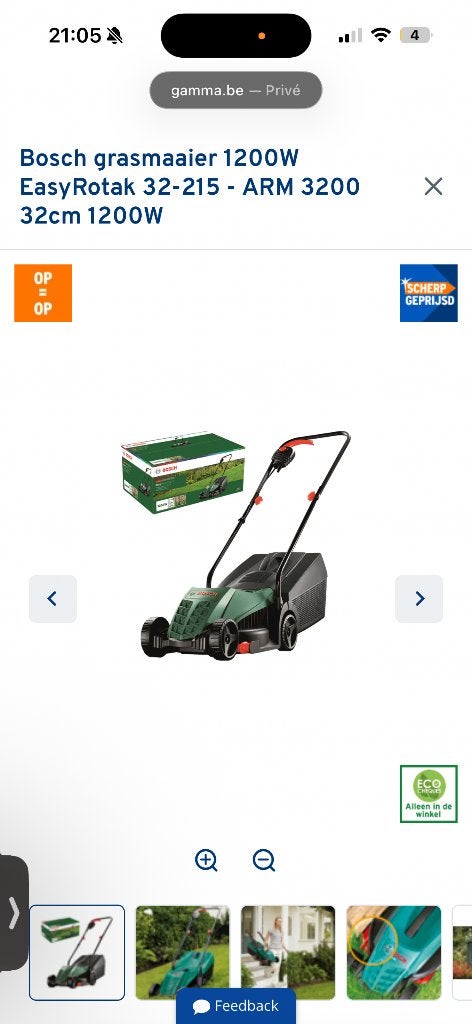 Bosch grasmaaier 1200W, Tuin en Terras, Grasmaaiers, Ophalen, Elektrische grasmaaier, 30 t/m 39 cm, Bosch