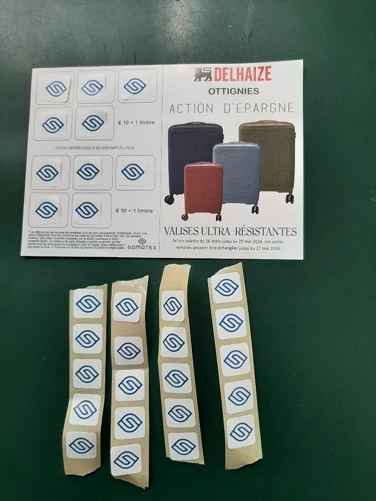 Timbres Delhaize pour valises (6*5 timbres), Enlèvement ou Envoi