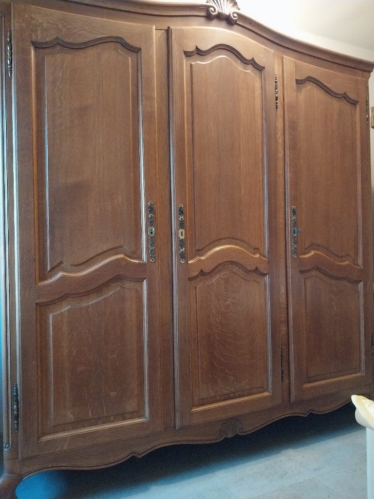 Handgemaakte eiken kleerkast, Ophalen, Met deur(en), Gebruikt, 200 cm of meer