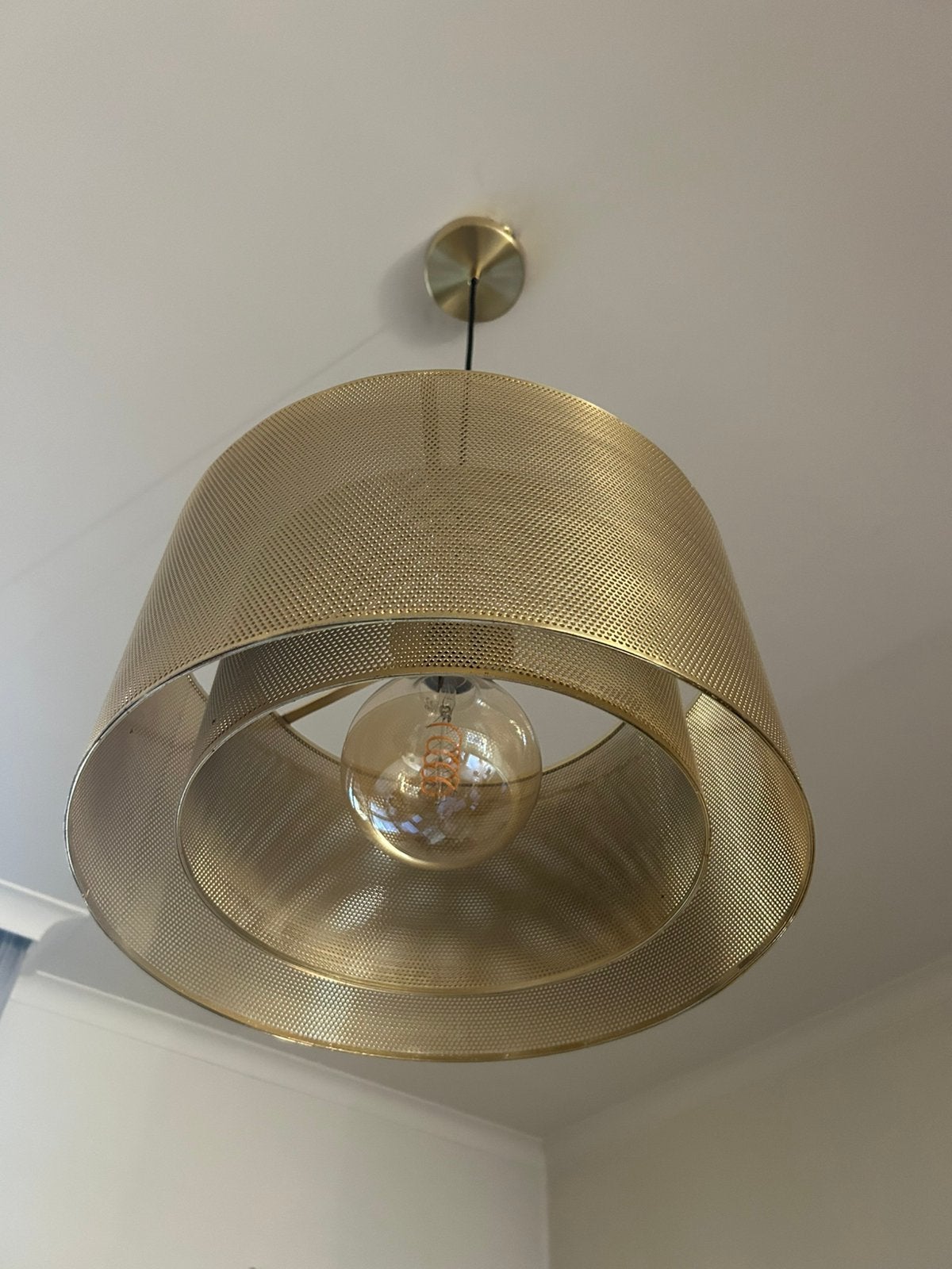 Hübsch - gouden messing hanglamp NIEUW, Ophalen of Verzenden, Nieuw