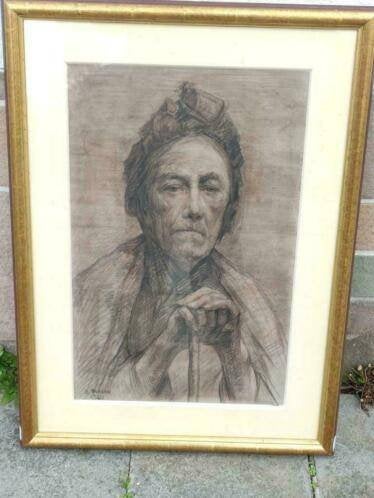 dessin portrait femme signe alfred duriau 1920, Antiek en Kunst, Kunst | Tekeningen en Fotografie, Ophalen of Verzenden