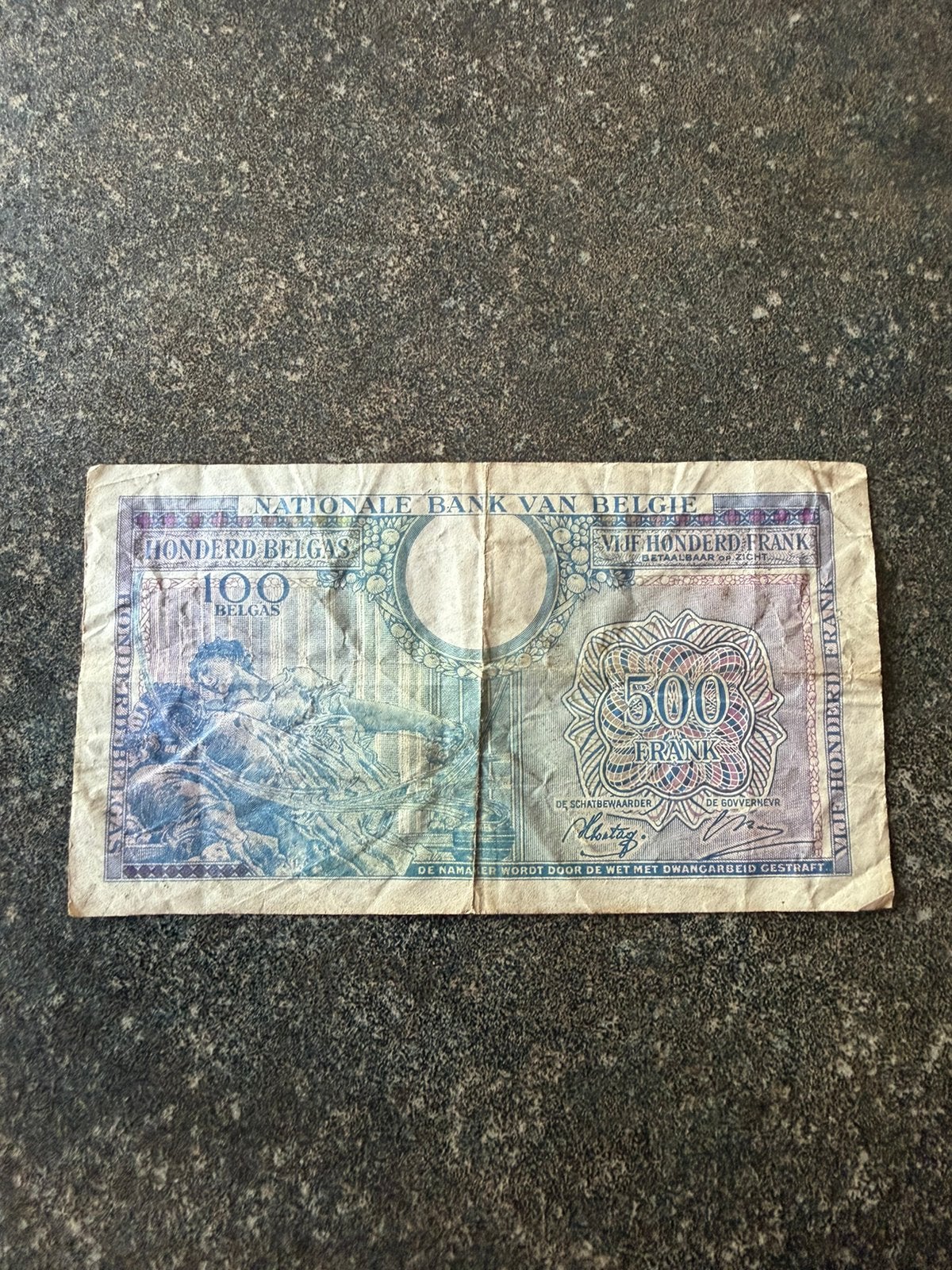 500 francs 1943 type london, Postzegels en Munten, Bankbiljetten | België, Ophalen of Verzenden