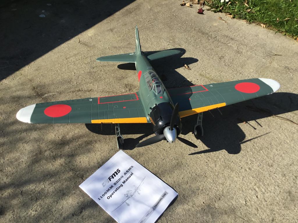 Avion rc FMS Mitsubishi Zero Fighter A6M 1100mm, Hobby en Vrije tijd, Modelbouw | Radiografisch | Vliegtuigen, Ophalen, Gebruikt