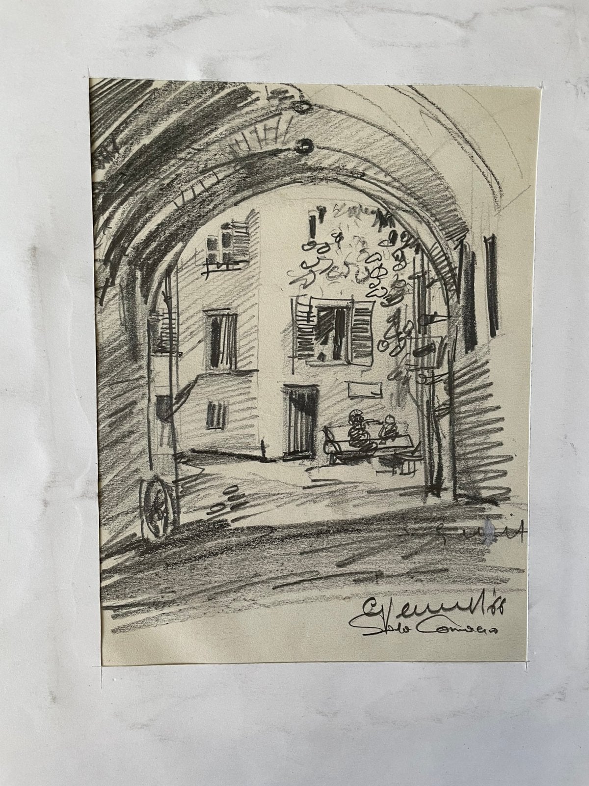 Godfried Vervisch, Antiquités & Art, Enlèvement, Dessin, Dessin au crayon, Signé