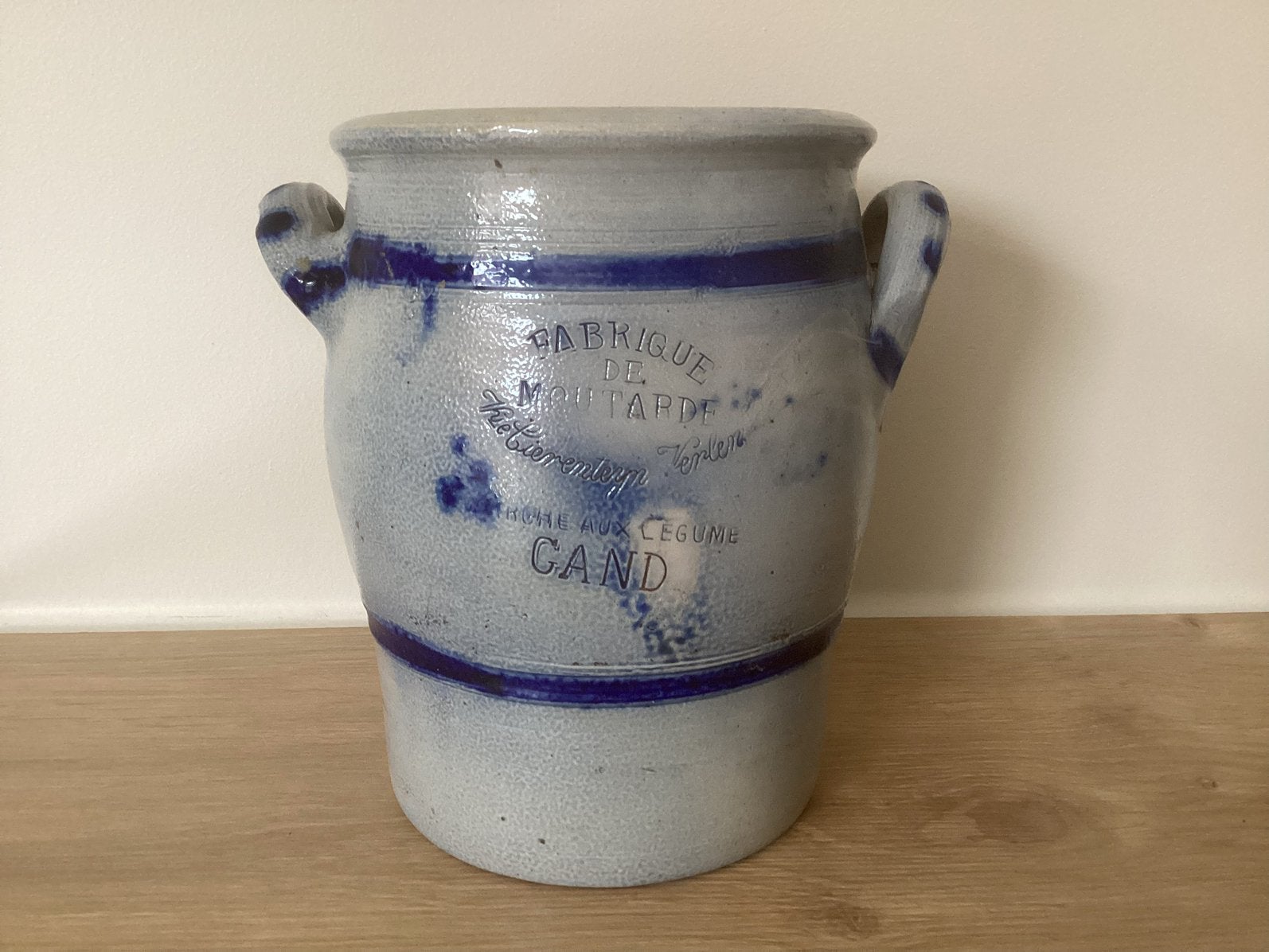 Vintage keulse pot mosterdpot Tierenteyn-Verlent, 17 cm H, Ophalen of Verzenden, Zo goed als nieuw