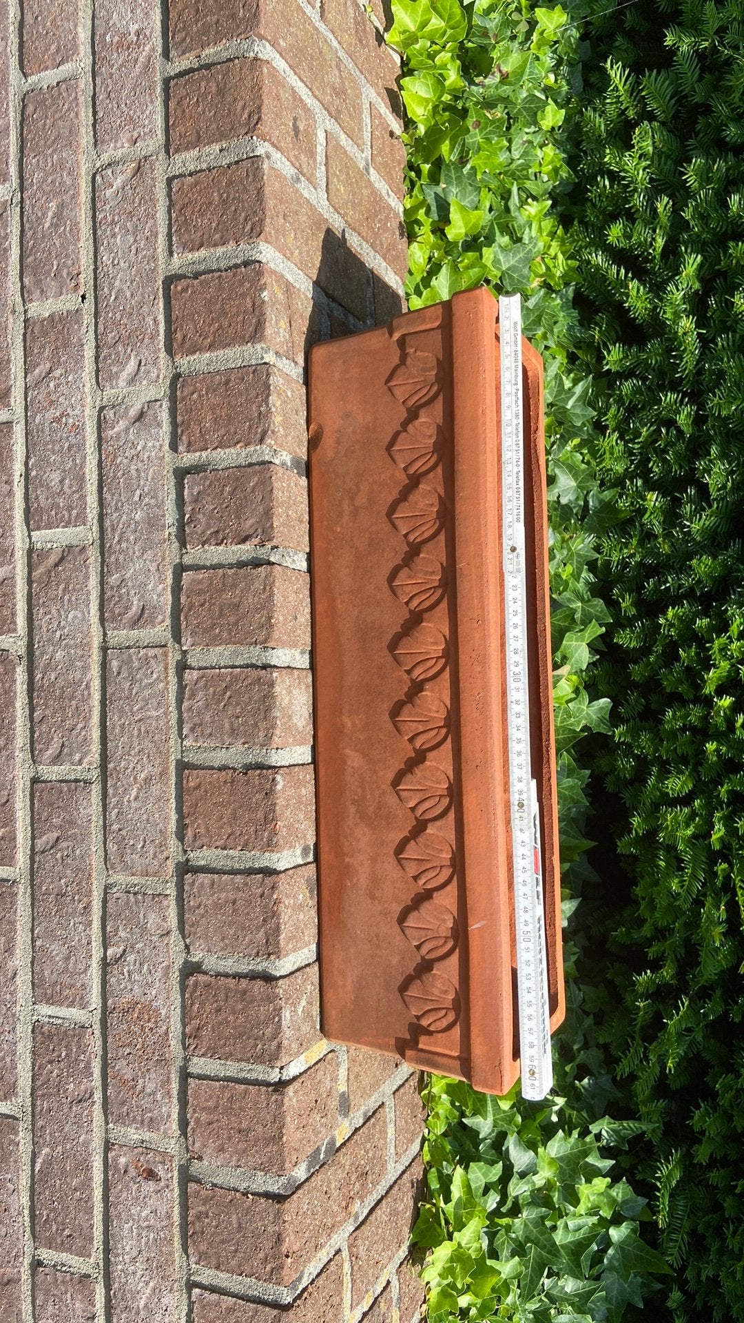 Rechthoekige bloembak terracotta., Moins de 30 cm, Pierre, Enlèvement, Utilisé