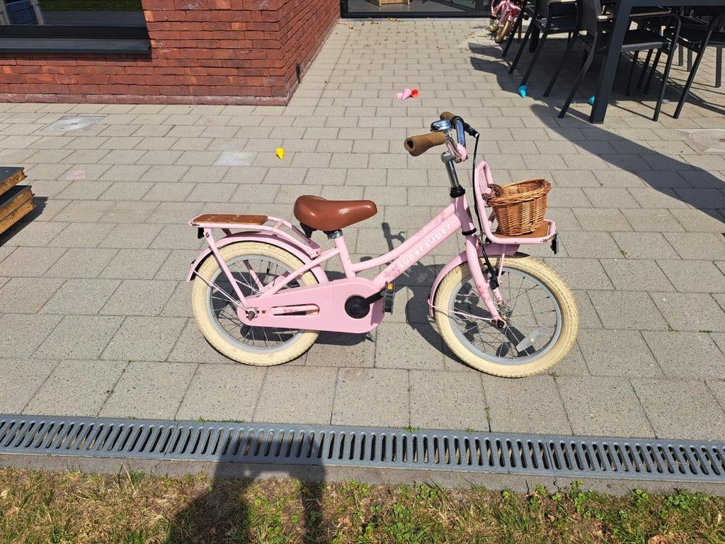 SuperSuper Cooper Bamboo 16 inch Kinderfiets Meisjes Roze, Fietsen en Brommers, Ophalen, Terugtraprem, Super super, 16 tot 20 inch