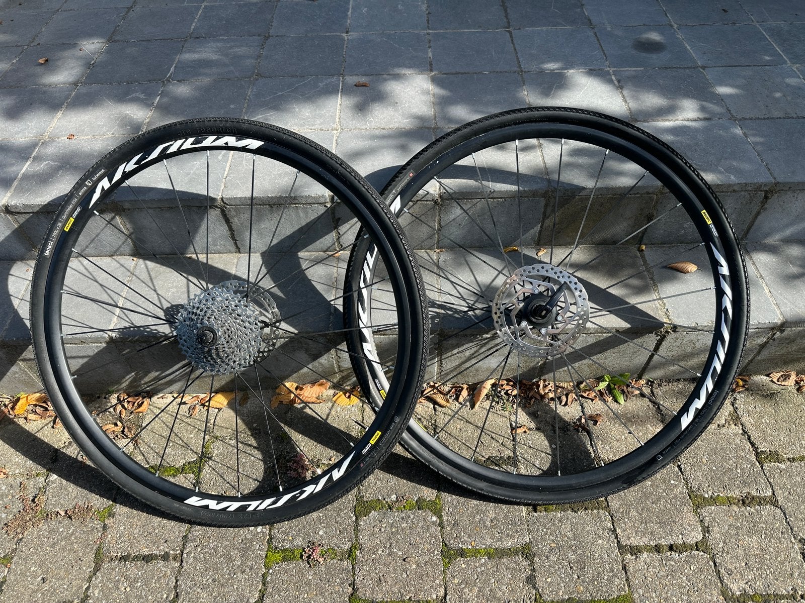Mavic Aksium Elite UST Disc Wielset + 11-Speed Cassette, Fietsen en Brommers, Gebruikt, Gravelbike, Aluminium, Ophalen