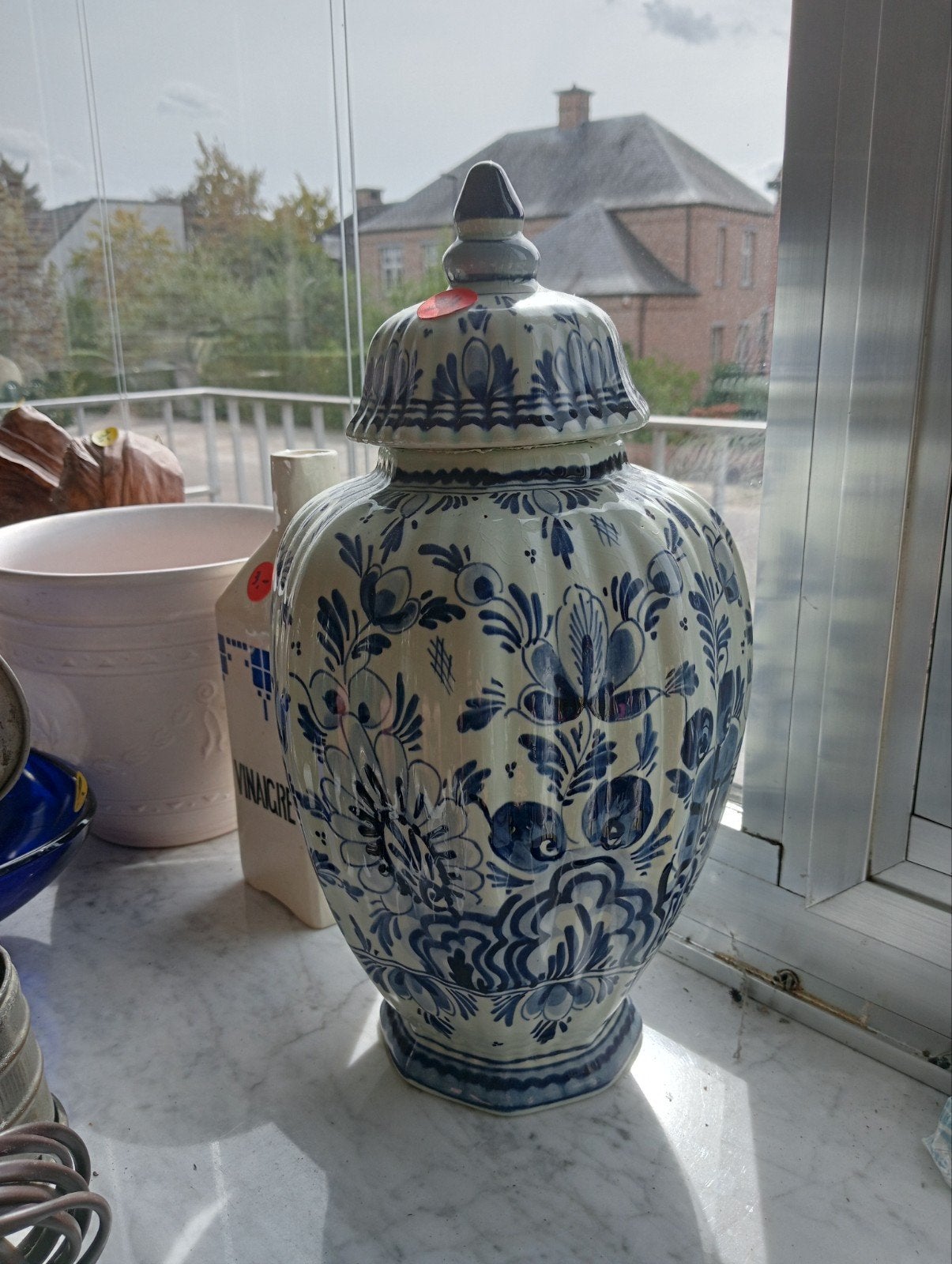 antiek blauwe vaas, Ophalen