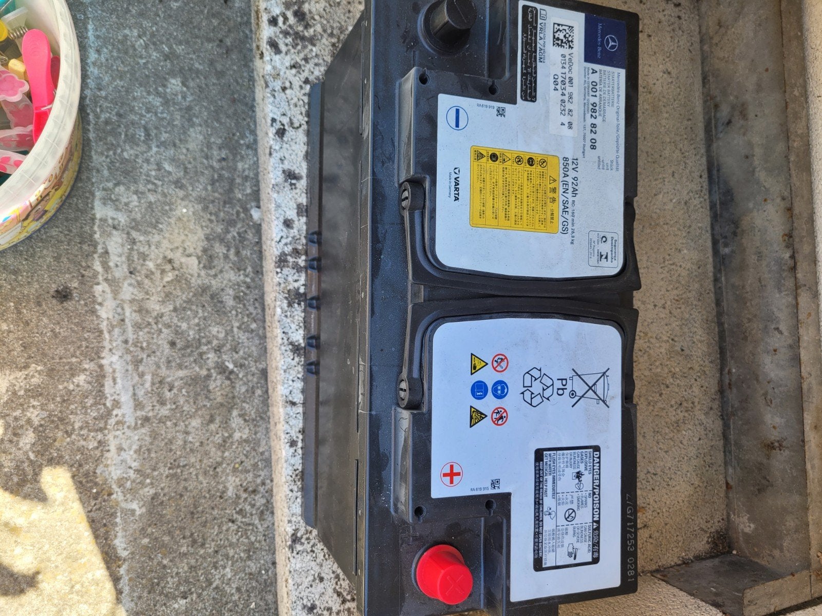 Batterie 12v 92amp, Enlèvement