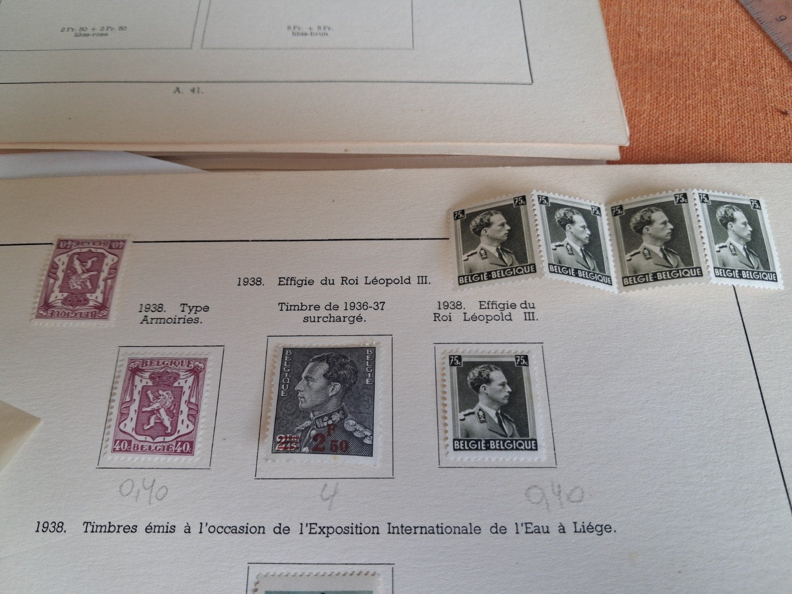 1938 timbres belges COB 478 479 480, Enlèvement ou Envoi