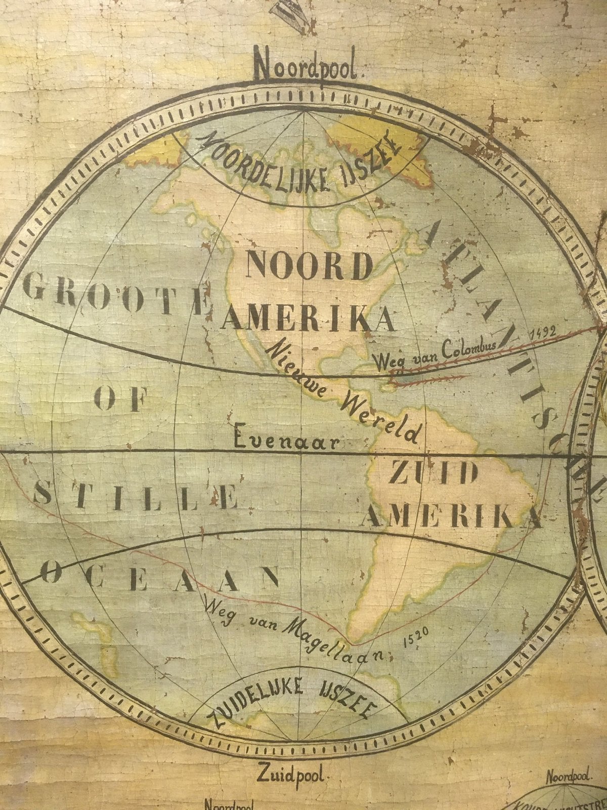 Oude wereldkaart, Antiek en Kunst, Ophalen, Aardrijkskunde