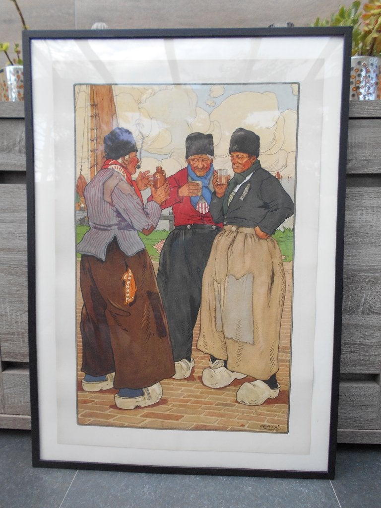 Henri Cassiers - lithografie, Antiek en Kunst, Ophalen, Lithografie