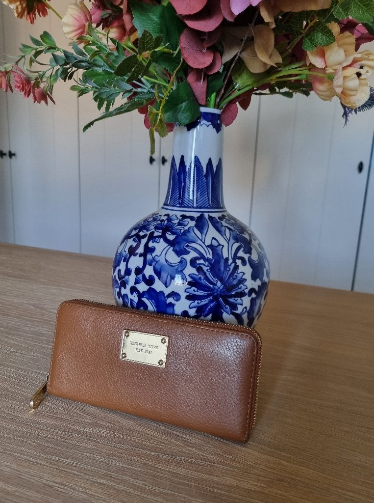 Portemonnee 'Michael Kors' - kleur: cognac, Bijoux, Sacs & Beauté, Porte-monnaie & Portefeuilles, Autres marques, Cuir, Enlèvement ou Envoi