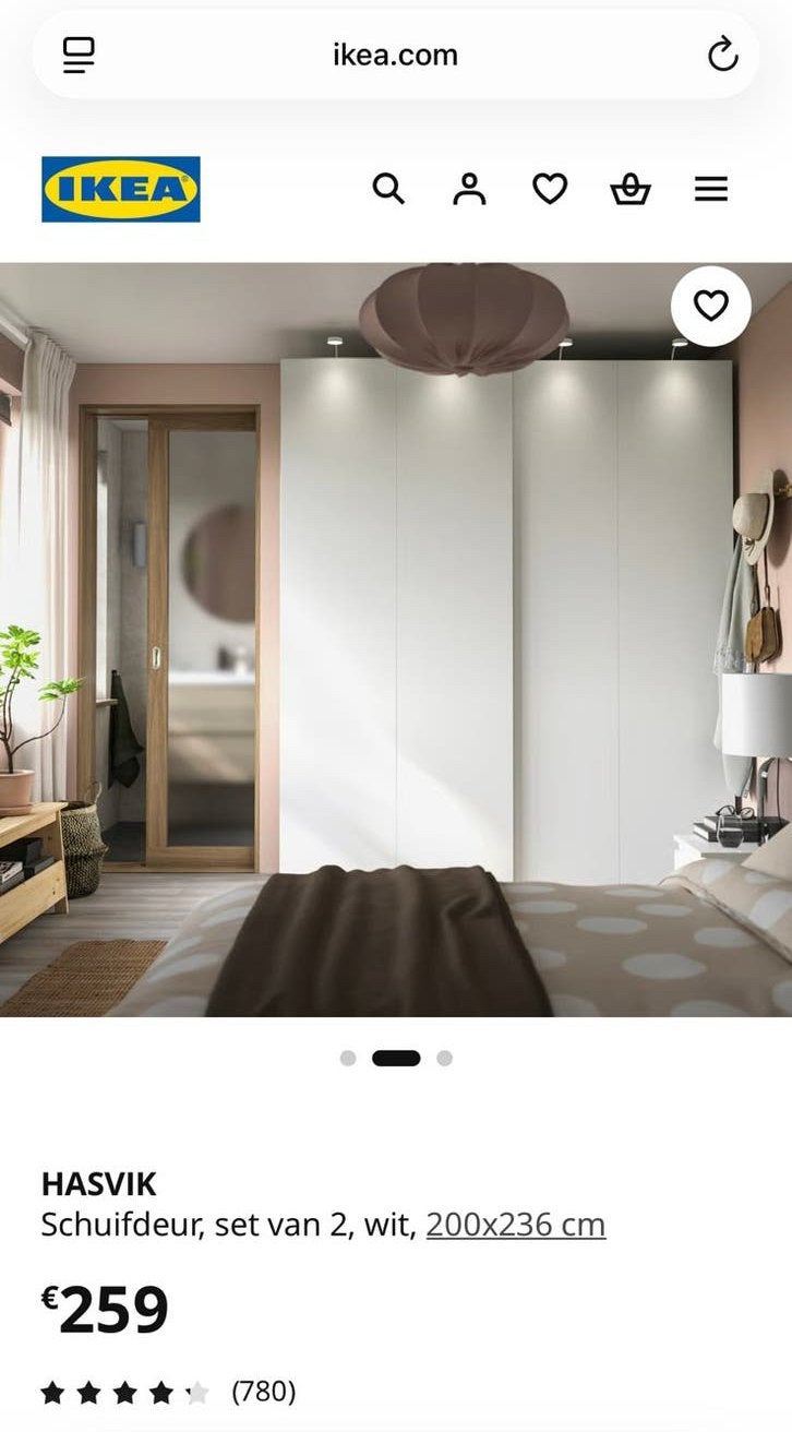Schuifdeuren Hasvik voor Ikea Pax-kasten, Huis en Inrichting, Ophalen, Zo goed als nieuw