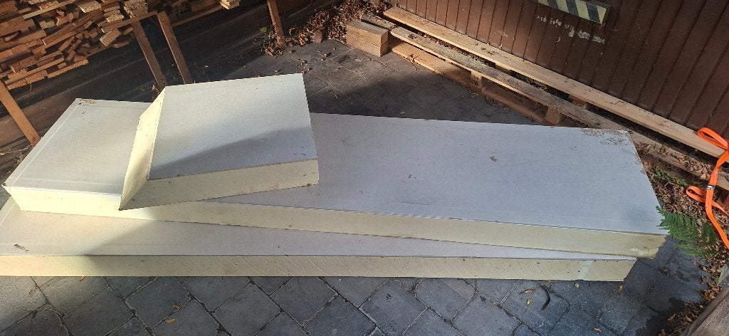 PIR plaat met gipskarton, 12 cm of meer, Nieuw, Hardschuim (Pir), Minder dan 5 m²