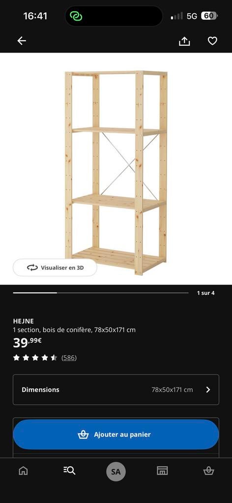 Etagere bois, Enlèvement, Comme neuf