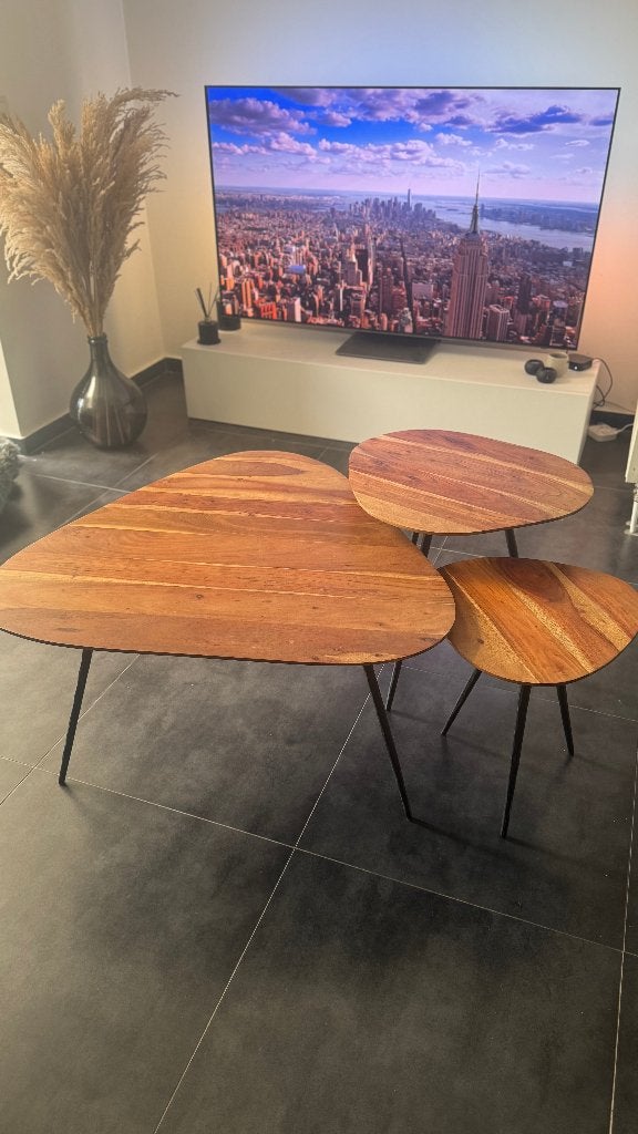 Salontafel set te koop, Huis en Inrichting, Tafels | Salontafels, Ophalen, 50 – 75, Zo goed als nieuw, Overige vormen